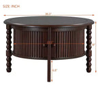 TUYOHW 30.3 Table basse de luxe pour salon, table de cocktail moderne du milieu du siècle, table d'appoint vintage avec portes coulissantes, capacité de 100 kg