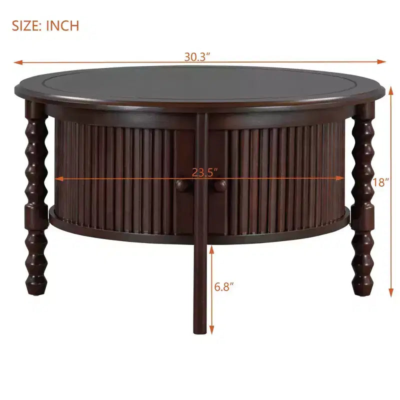 TUYOHW 30.3 Table basse de luxe pour salon, table de cocktail moderne du milieu du siècle, table d'appoint vintage avec portes coulissantes, capacité de 100 kg