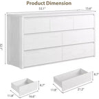 Commode à 7 tiroirs pour chambre à coucher, Grande commode moderne, Grande commode en bois de rangement pour salon, couloir, entrée