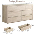 Commode à 7 tiroirs pour chambre à coucher, Grande commode moderne, Grande commode en bois de rangement pour salon, couloir, entrée