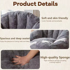 Pouf Okak avec accoudoirs, Fauteuil de sol avec mousse à mémoire de forme, Canapé de jeu pour adultes pour chambre à coucher, salon