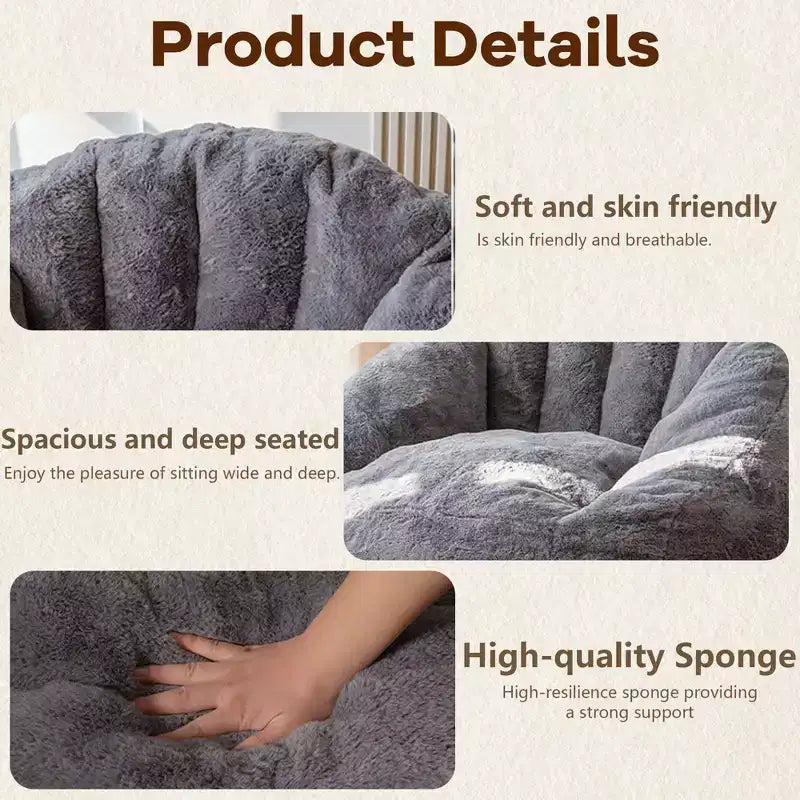 Pouf Okak avec accoudoirs, Fauteuil de sol avec mousse à mémoire de forme, Canapé de jeu pour adultes pour chambre à coucher, salon