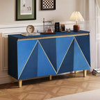 60 Buffet de cuisine avec rangement, buffet vintage 4 portes avec étagères réglables, meuble de bar à café