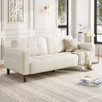 Canapé 3 places Acekool en similicuir 83, canapé moderne à assise profonde avec coussins à ressorts pour salon ou bureau