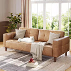 Canapé 3 places Acekool en similicuir 83, canapé moderne à assise profonde avec coussins à ressorts pour salon ou bureau