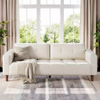 Canapé 3 places Acekool en similicuir 83, canapé moderne à assise profonde avec coussins à ressorts pour salon ou bureau
