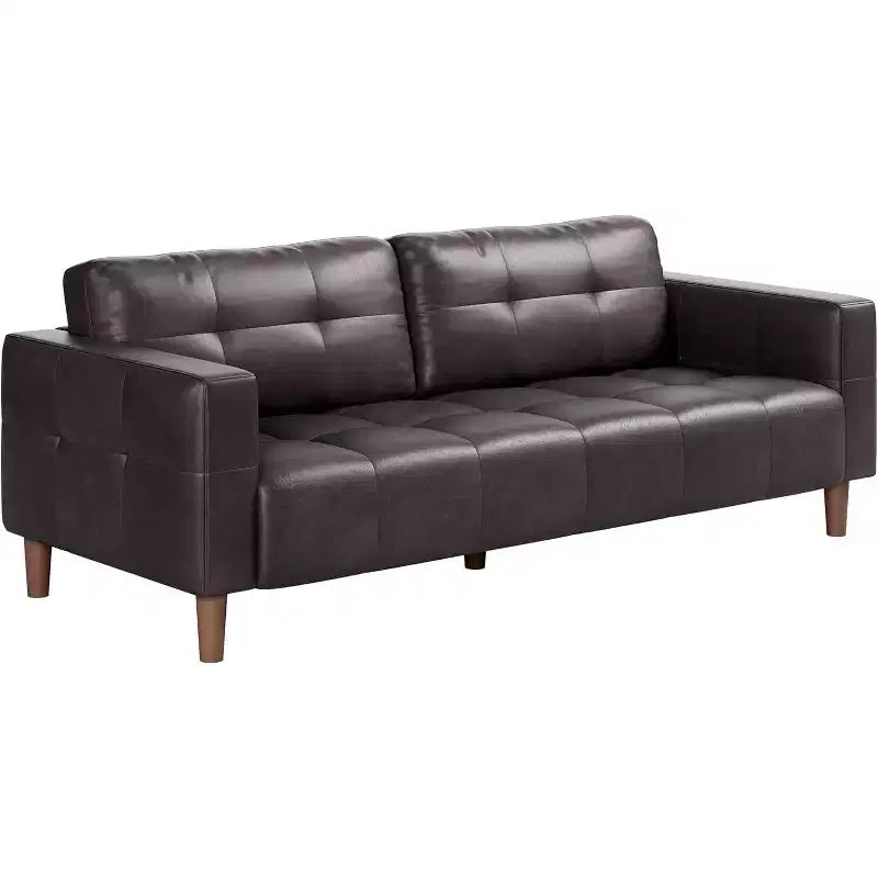 Canapé 3 places Acekool en similicuir 83, canapé moderne à assise profonde avec coussins à ressorts pour salon ou bureau