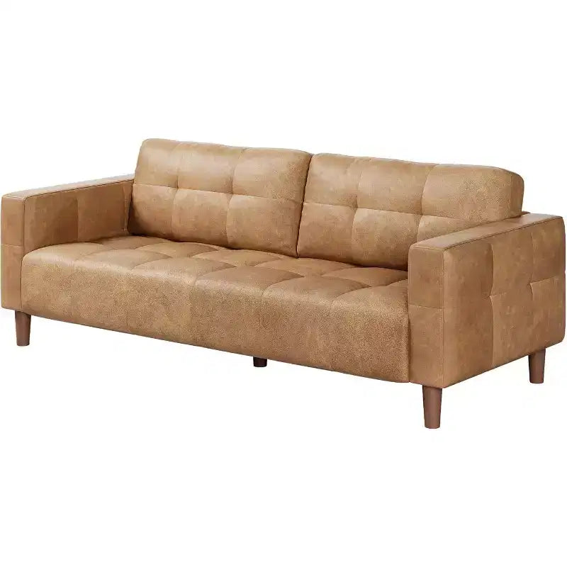 Canapé 3 places Acekool en similicuir 83, canapé moderne à assise profonde avec coussins à ressorts pour salon ou bureau