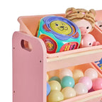 VECELO Étagère de Rangement pour Enfants avec 12 Bacs, Meuble de Rangement en Bois pour Tout-Petits, Grande Capacité pour Livres ou Jouets