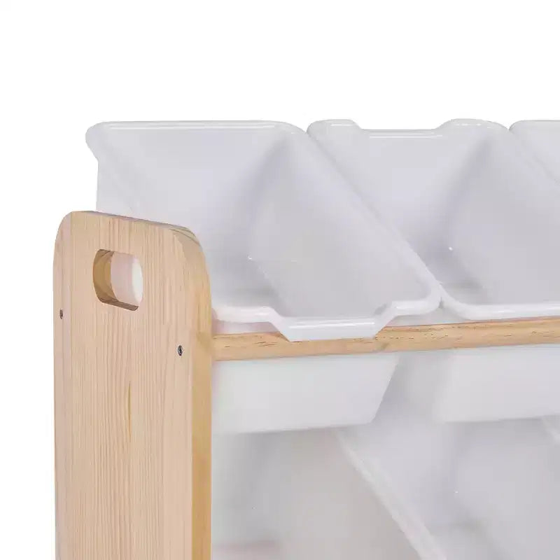 VECELO Étagère de Rangement pour Enfants avec 12 Bacs, Meuble de Rangement en Bois pour Tout-Petits, Grande Capacité pour Livres ou Jouets