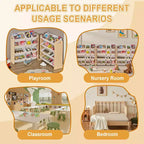 VECELO Étagère de Rangement pour Enfants avec 12 Bacs, Meuble de Rangement en Bois pour Tout-Petits, Grande Capacité pour Livres ou Jouets