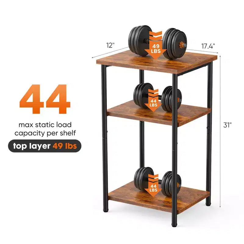 TUYOHW Table de chevet à 3 niveaux avec pieds réglables, 1 ou 2 tables d'appoint compactes avec étagères de rangement, Table de chevet pour salon, chambre, salle de bain