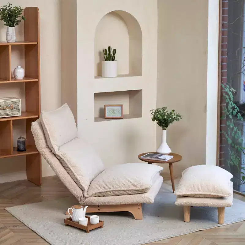 Canapé paresseux Chaise longue de balcon pour salon chambre à coucher, Chaise inclinable pliable, Fauteuil simple, Chaise fonctionnelle
