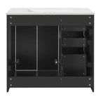 Meuble-lavabo de salle de bain de 36 po avec évier, meuble bas de salle de bain avec tiroirs et portes à fermeture amortie, meuble-lavabo simple en bois