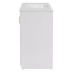 Meuble-lavabo de salle de bain de 36 po avec évier, meuble bas de salle de bain avec tiroirs et portes à fermeture amortie, meuble-lavabo simple en bois
