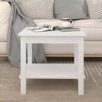 vidaXL Table basse blanc pin massif - 19,7 x 19,7 x 17,7