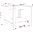 vidaXL Table basse blanc pin massif - 19,7 x 19,7 x 17,7