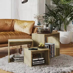 vidaXL Tables gigognes, 3 pcs, Chêne Sonoma, Bois d'ingénierie, Petit à moyen