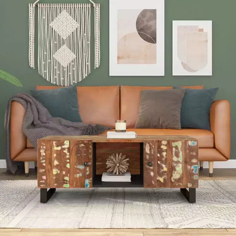 vidaXL Table basse Couleurs diverses Bois de récupération massif