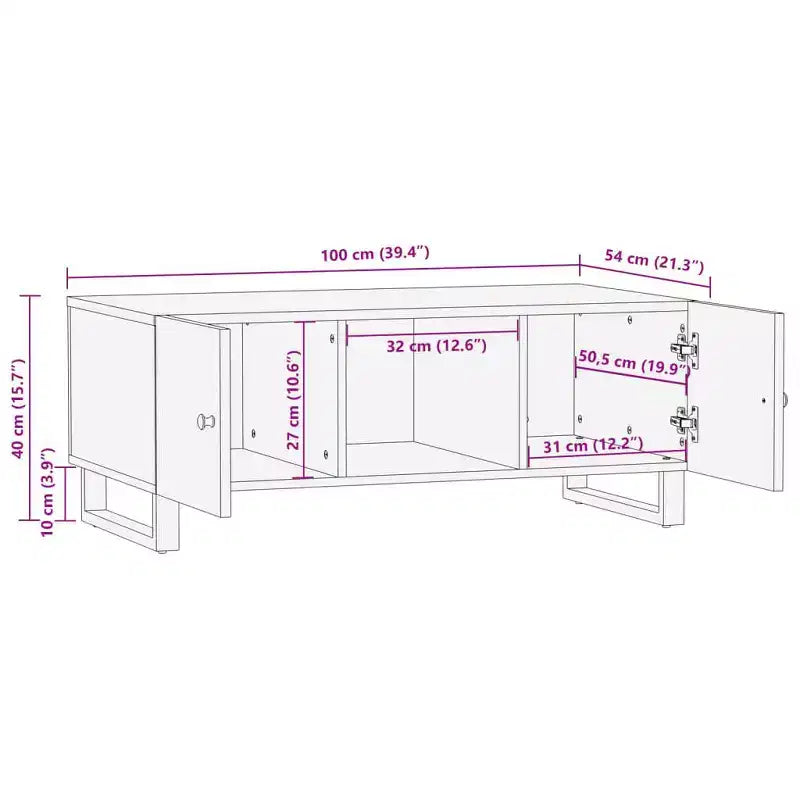 vidaXL Table basse Couleurs diverses Bois de récupération massif