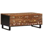 vidaXL Table basse Couleurs diverses Bois de récupération massif