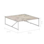 vidaXL Table basse Table d'appoint Table de chevet Salon Canapé Bois massif de manguier - Blanc