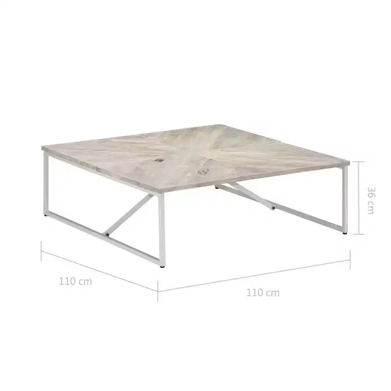 vidaXL Table basse Table d'appoint Table de chevet Salon Canapé Bois massif de manguier - Blanc