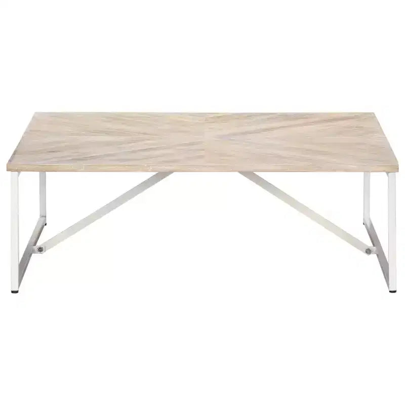 vidaXL Table basse Table d'appoint Table de chevet Salon Canapé Bois massif de manguier - Blanc