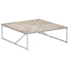 vidaXL Table basse Table d'appoint Table de chevet Salon Canapé Bois massif de manguier - Blanc