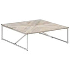 vidaXL Table basse Table d'appoint Table de chevet Salon Canapé Bois massif de manguier - Blanc
