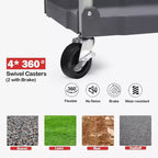Chariot utilitaire pliable à 3 niveaux avec roues, desserte de rangement roulante portable, capacité de charge de 75 kg, organiseur sans assemblage pour bureau, maison, garage, entrepôt