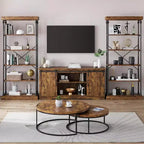 Étagère industrielle en bois à 6 niveaux, étagère ouverte avec cadre métallique, grande étagère de présentation grise pour chambre, salon, bureau