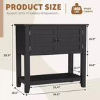 Meuble de support pour aquarium double Acekool de 109 litres avec multiprise, meuble d'aquarium noir avec portes magnétiques pour rangement de salon