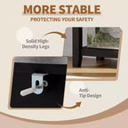 Meuble de support pour aquarium double Acekool de 109 litres avec multiprise, meuble d'aquarium noir avec portes magnétiques pour rangement de salon