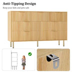 Commode à 7 tiroirs pour chambre à coucher, commode cannelée avec poignée, commode moderne en bois pour placard, organisateur de rangement pour chambre à coucher et salon
