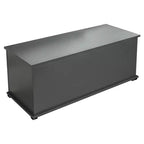 Coffre de rangement avec couvercle, en bois, style rétro, avec charnière de sécurité, pour banc d'entrée, meuble de maison, noir.