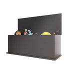 Coffre de rangement avec couvercle, en bois, style rétro, avec charnière de sécurité, pour banc d'entrée, meuble de maison, noir.