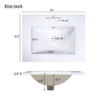 Meuble de salle de bain mural de 122 cm avec 2 vasques et tiroirs, ensemble lavabo-meuble de salle de bain avec rangement, blanc