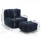 Ensemble fauteuil poire et ottoman TUYOHW, fauteuil de sol en mousse à mémoire de forme pour un confort optimal, fauteuil de salon paresseux pour salle de lecture, salon