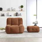 Ensemble fauteuil poire et ottoman TUYOHW, fauteuil de sol en mousse à mémoire de forme pour un confort optimal, fauteuil de salon paresseux pour salle de lecture, salon
