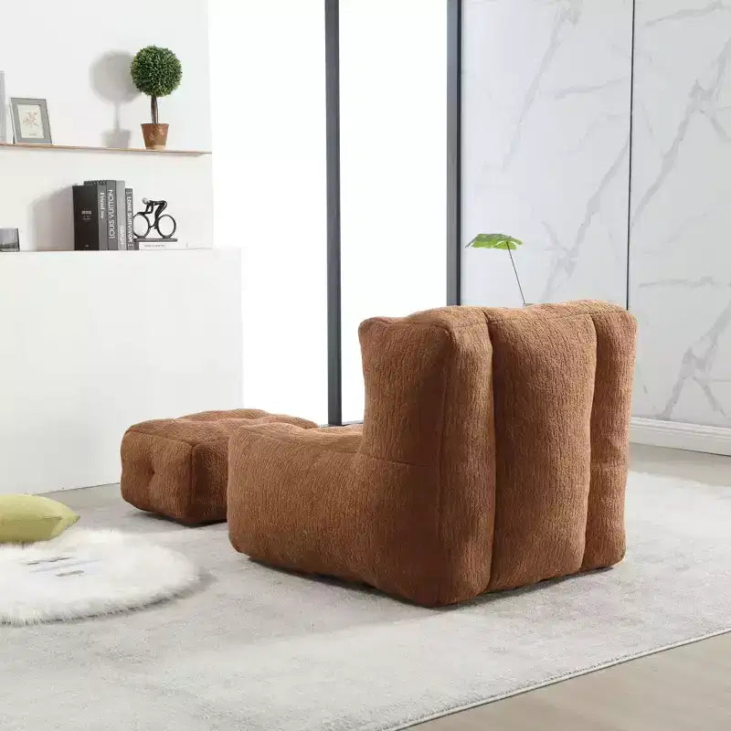 Ensemble fauteuil poire et ottoman TUYOHW, fauteuil de sol en mousse à mémoire de forme pour un confort optimal, fauteuil de salon paresseux pour salle de lecture, salon