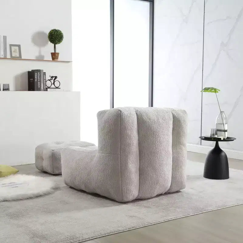 Ensemble fauteuil poire et ottoman TUYOHW, fauteuil de sol en mousse à mémoire de forme pour un confort optimal, fauteuil de salon paresseux pour salle de lecture, salon