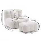 Ensemble fauteuil poire et ottoman TUYOHW, fauteuil de sol en mousse à mémoire de forme pour un confort optimal, fauteuil de salon paresseux pour salle de lecture, salon