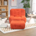 Ensemble fauteuil poire et ottoman TUYOHW, fauteuil de sol en mousse à mémoire de forme pour un confort optimal, fauteuil de salon paresseux pour salle de lecture, salon