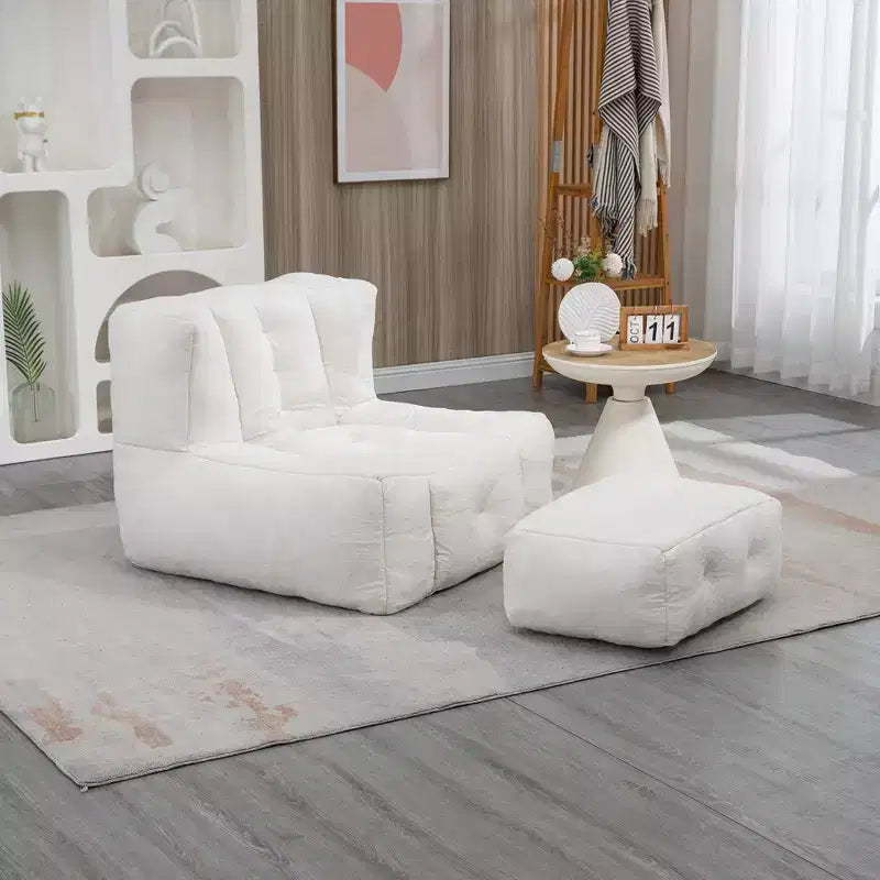 Ensemble fauteuil poire et ottoman TUYOHW, fauteuil de sol en mousse à mémoire de forme pour un confort optimal, fauteuil de salon paresseux pour salle de lecture, salon