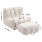Ensemble fauteuil poire et ottoman TUYOHW, fauteuil de sol en mousse à mémoire de forme pour un confort optimal, fauteuil de salon paresseux pour salle de lecture, salon
