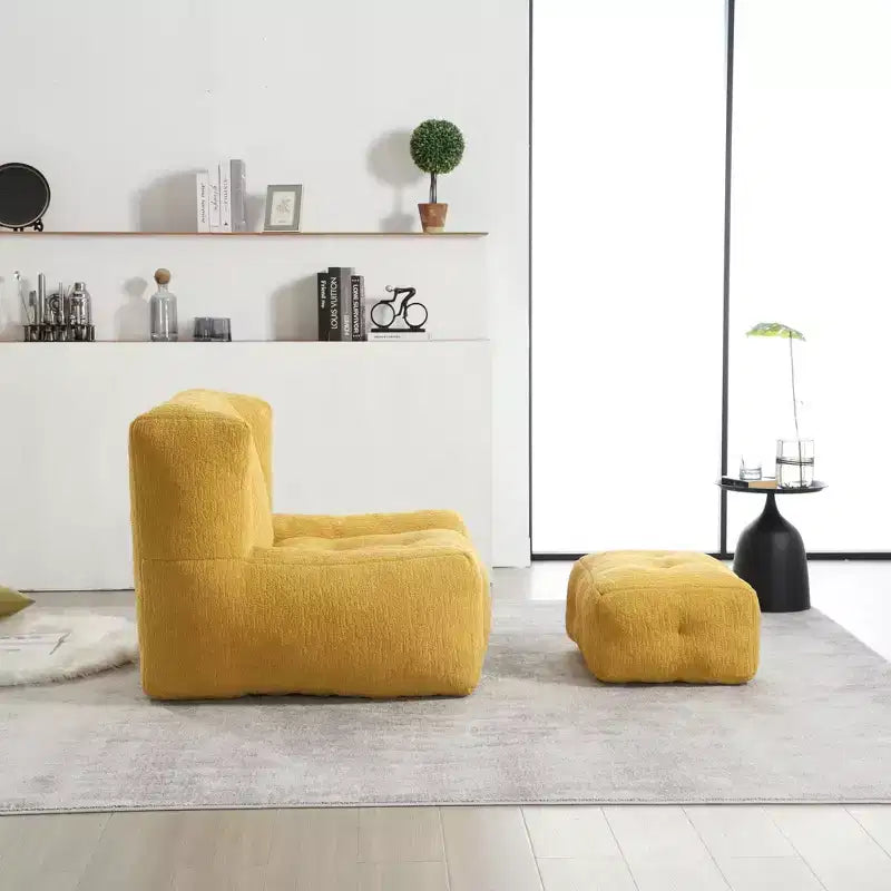 Ensemble fauteuil poire et ottoman TUYOHW, fauteuil de sol en mousse à mémoire de forme pour un confort optimal, fauteuil de salon paresseux pour salle de lecture, salon