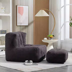 Ensemble fauteuil poire et ottoman TUYOHW, fauteuil de sol en mousse à mémoire de forme pour un confort optimal, fauteuil de salon paresseux pour salle de lecture, salon