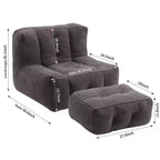 Ensemble fauteuil poire et ottoman TUYOHW, fauteuil de sol en mousse à mémoire de forme pour un confort optimal, fauteuil de salon paresseux pour salle de lecture, salon