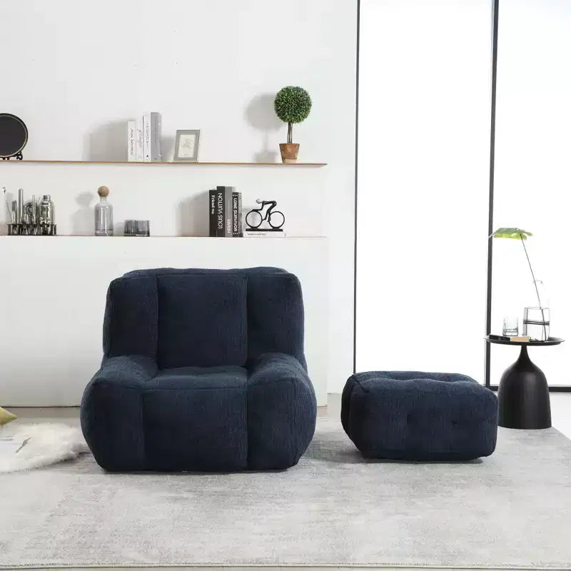Ensemble fauteuil poire et ottoman TUYOHW, fauteuil de sol en mousse à mémoire de forme pour un confort optimal, fauteuil de salon paresseux pour salle de lecture, salon
